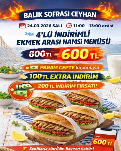 4 'LÜ İNDİRİMLİ EKMEK ARASI HAMSİ