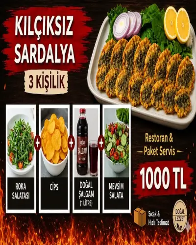 3 KİŞİLİK SARDALYA CİPS 1LT ŞALGAM