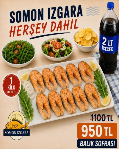 1 kg Net Somon+Cips+2 LT İÇECEK