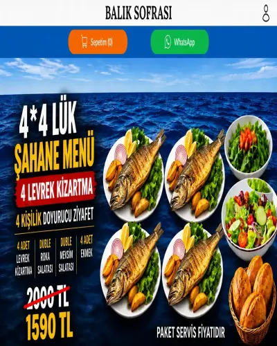 4*4 lük ŞAHANE MENÜ ( 4 adet LEVREK KIZARTMA