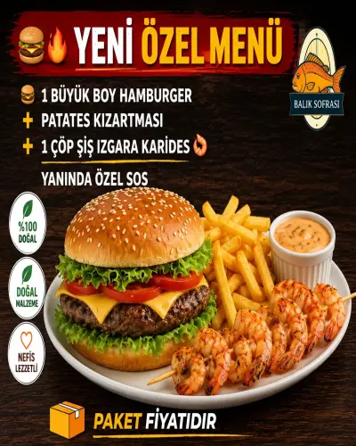 Çöp şiş karidesli YENİ ÖZEL MENÜ BURGER
